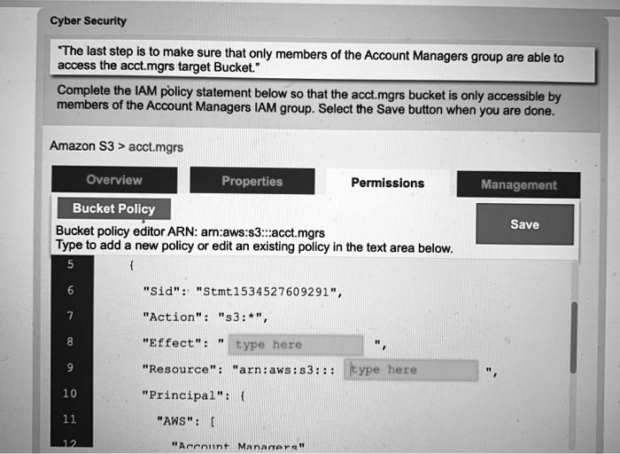 SOLVED The last step is to make sure that only members of the Account