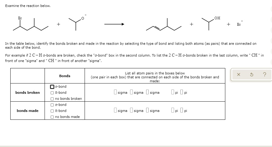 SOLVED: Examine The Reaction Below: OH In The Table Below, Identify The ...