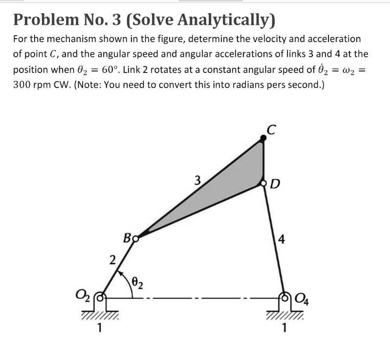 SOLVED For the mechanism shown in the figure, determine the velocity