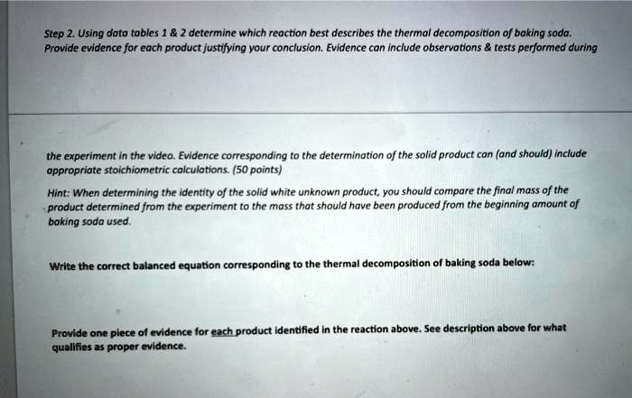 step 2 using data tables determine which reaction best describes the ...