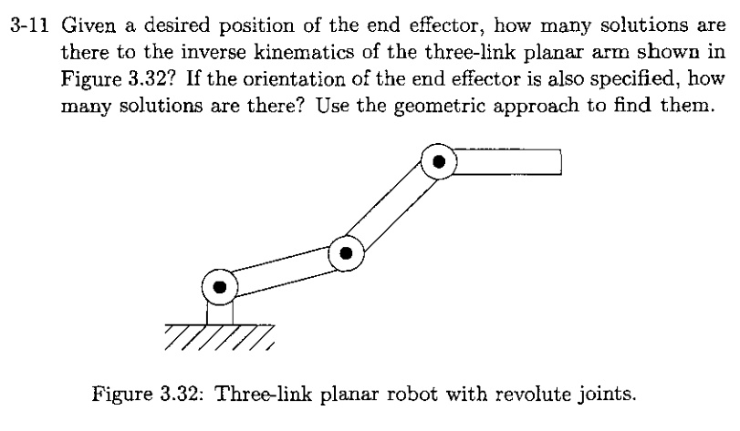 3-11 Given A Desired Position Of The End Effector, How Many Solutions ...