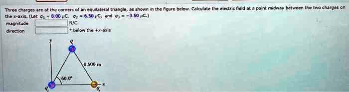 Solved Texts Three Charges Are At The Corners Of An Equilateral