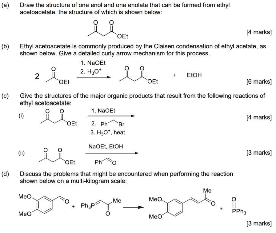 SOLVED: (a) Draw the structure of one enol and one enolate that can be ...