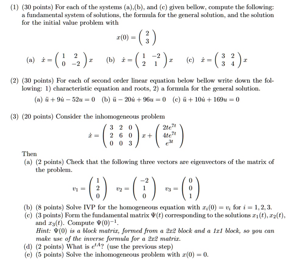 Solved Questions – 3 (20 points) a) You have the following