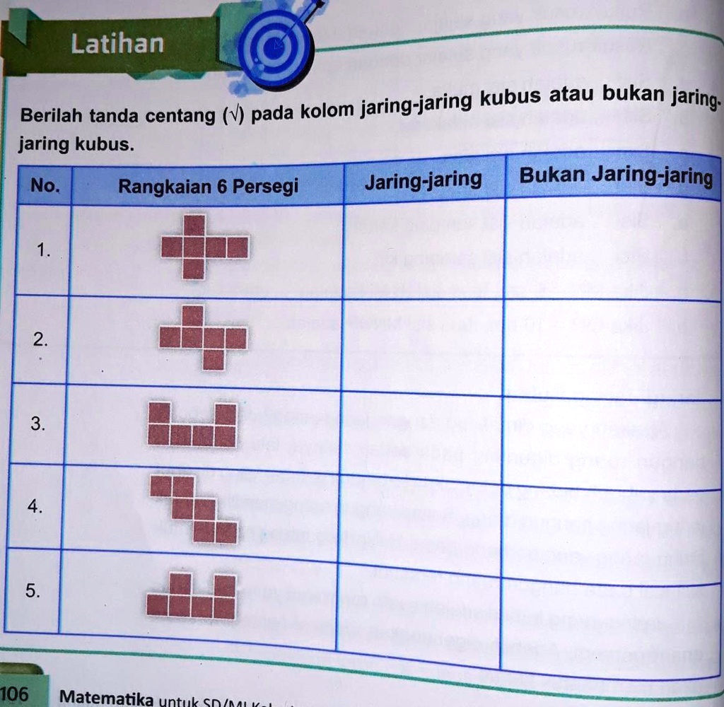 SOLVED: Berilah Tanda Centang ( ) Pada Kolom Jaring-jaring Kubus Atau ...