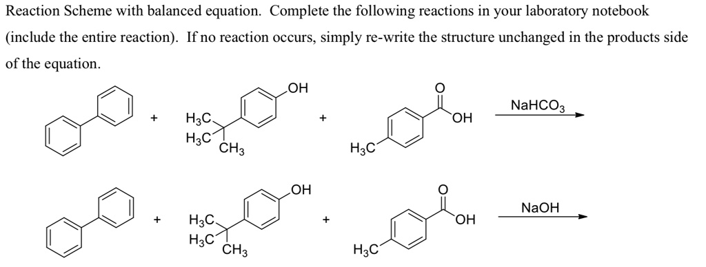 Solved Reaction Scheme With Balanced Equation Complete The Following Reactions In Your