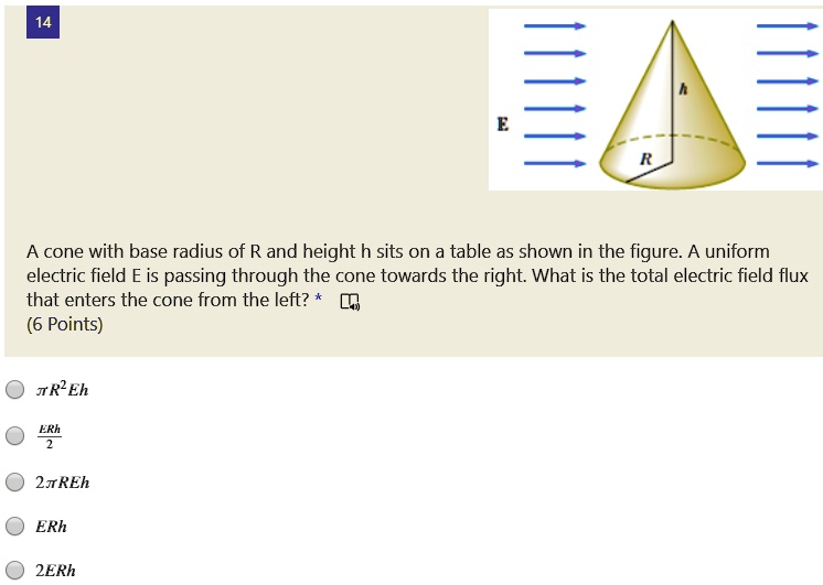 cone with base radius of r and height h sits on a table as shown in the ...