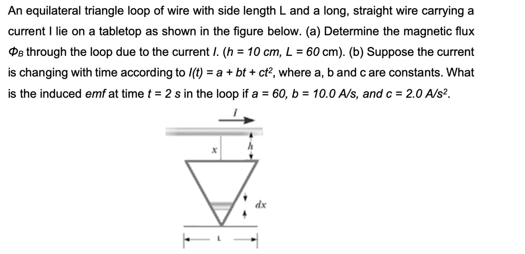 SOLVED: An Equilateral Triangle Loop Of Wire With Side Length L And A ...