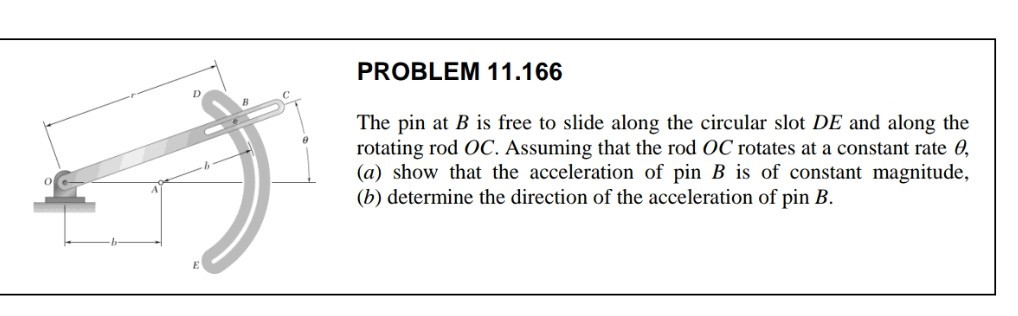 PROBLEM 11.166 The Pin At B Is Free To Slide Along The Circular Slot D ...