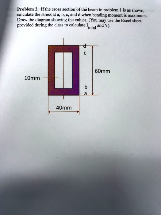 Problem 2. If the cross section of the beam in problem 1 is as shown ...