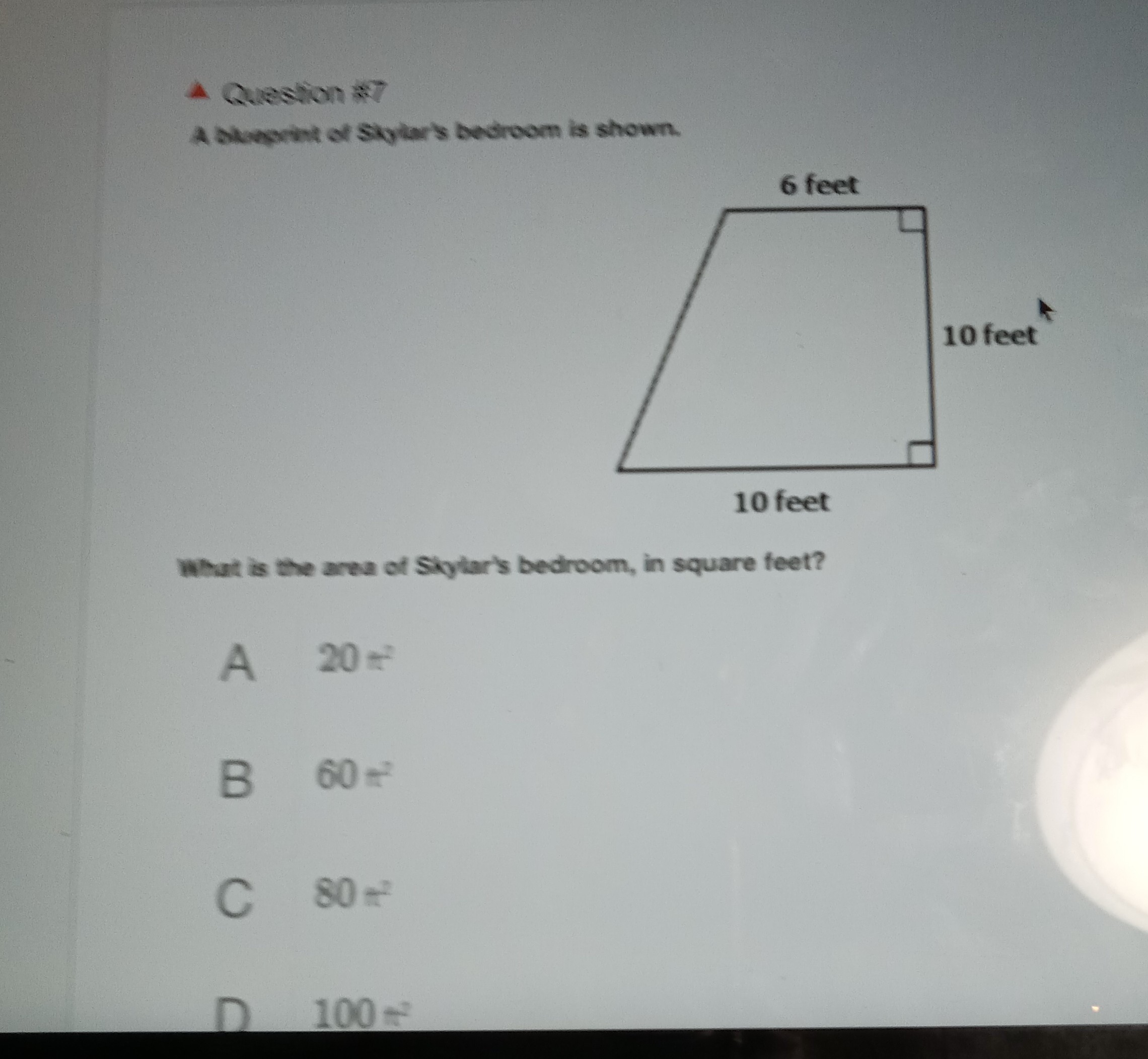 SOLVED 4 Question A dueperint of Sivlar's bedroom is shown. What is