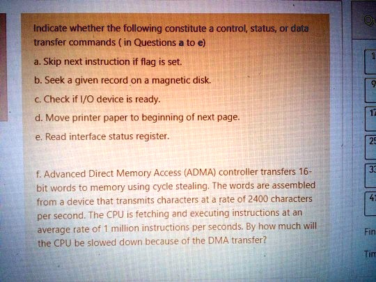 SOLVED: a. Skip next instruction if flag is set. b. Seek a given record ...