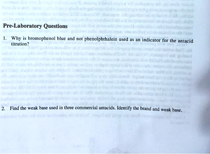 SOLVED PreLaboratory Questions Why is bromophenol blue and not