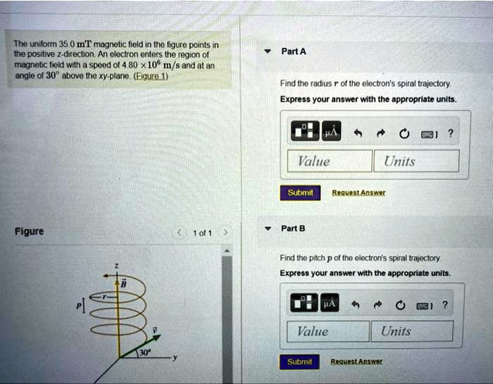 SOLVED The uniform 35.0 mT field in the figure points in the