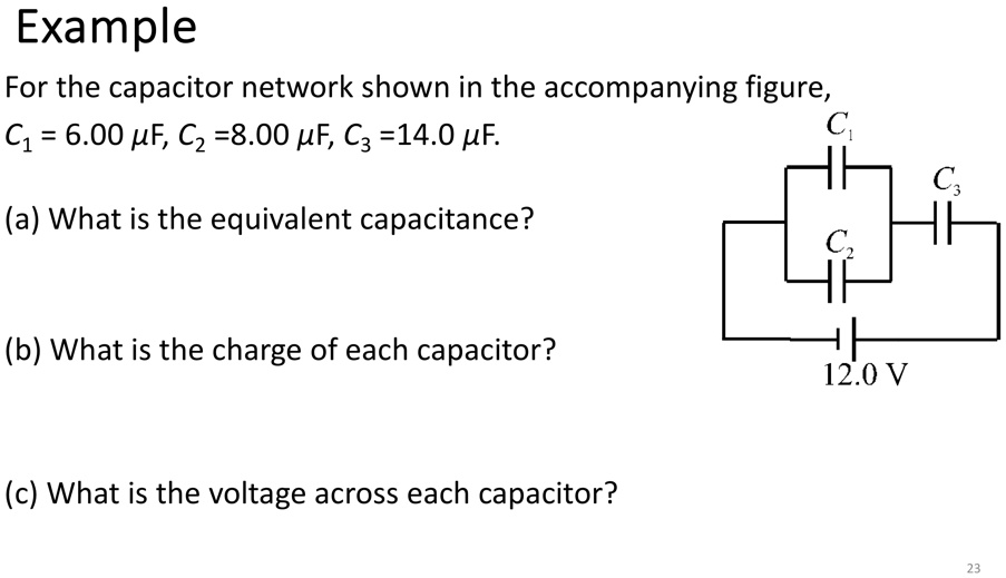 SOLVED Example For the capacitor network shown in the