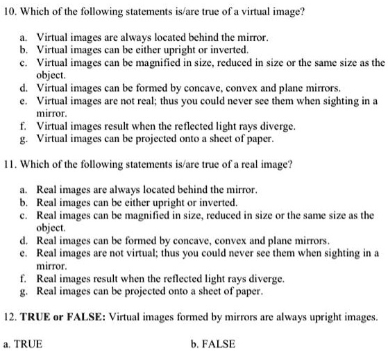 SOLVED 10. Which of the following statements is/are true of a virtual