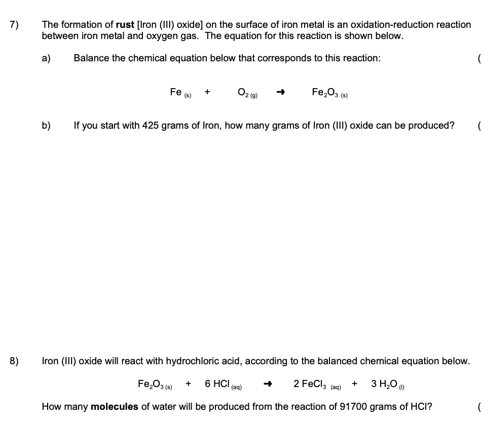 SOLVEDThe formation of rust [Iron (III) oxide] on the surface of iron