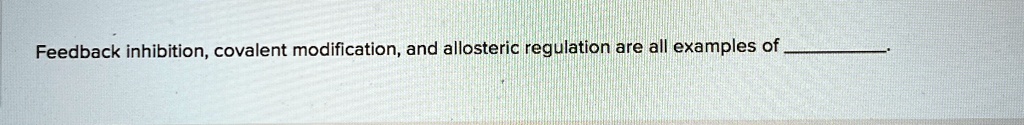 Feedback inhibition, covalent modification, and allosteric regulation are all examples of 