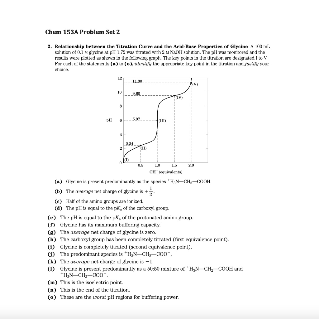 SOLVED Chem 1534 Problem Set 2 Relationship between the Titration