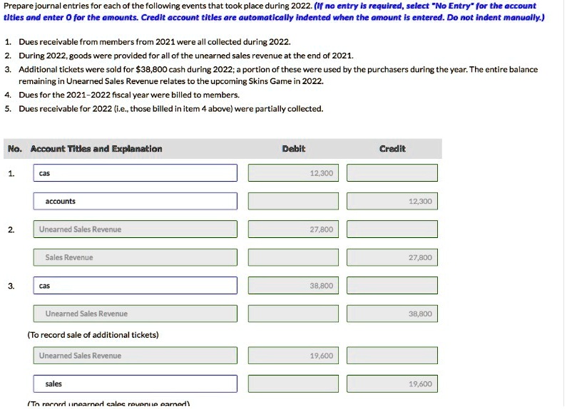 SOLVED Prepare journal entries for each of the following events that