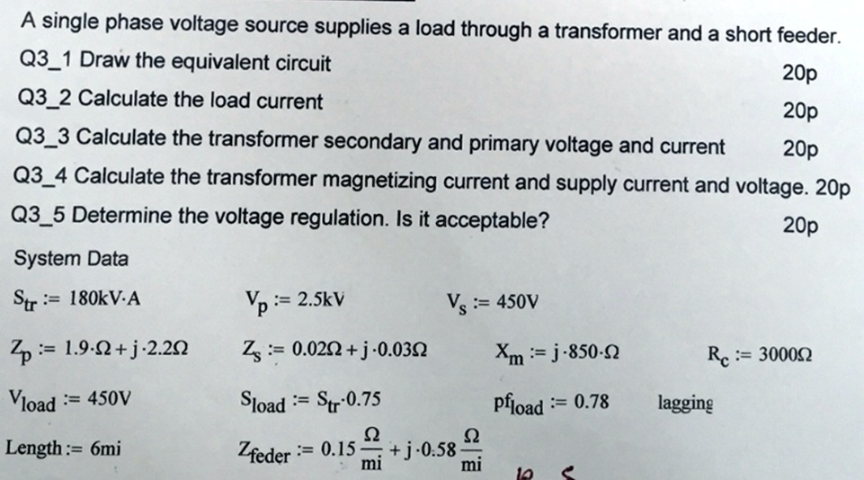 SOLVED: A single-phase voltage source supplies a load through a ...