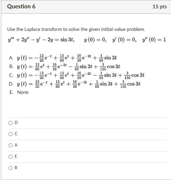 Please Solve With Mathlab And Post Screenshots Of The Code 10 Y 34 2y 39 10y 6e Sin 3t Y 0 0 Y 39 0 1 10 Y 34 2y 39 10y 6e Sin 3t Y 0 0 Y 39 0 1 Homeworklib