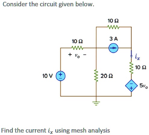 SOLVED: Consider the circuit given below 10 WWW 10 WWW 3A 10 10V 2092 ...