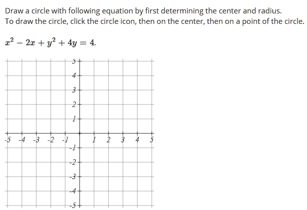 SOLVED: Draw circle with following equation by first determining the ...