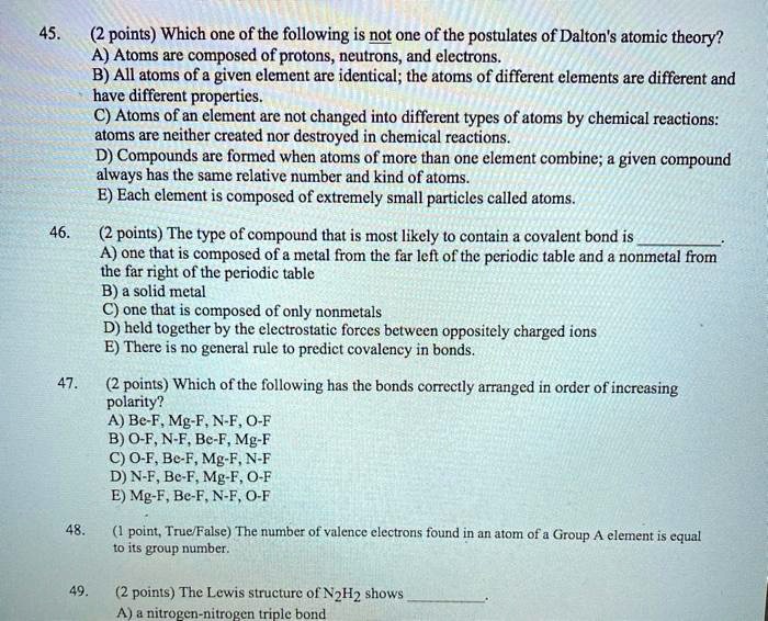 SOLVED:45. (2 points) Which one of the following is not one of the