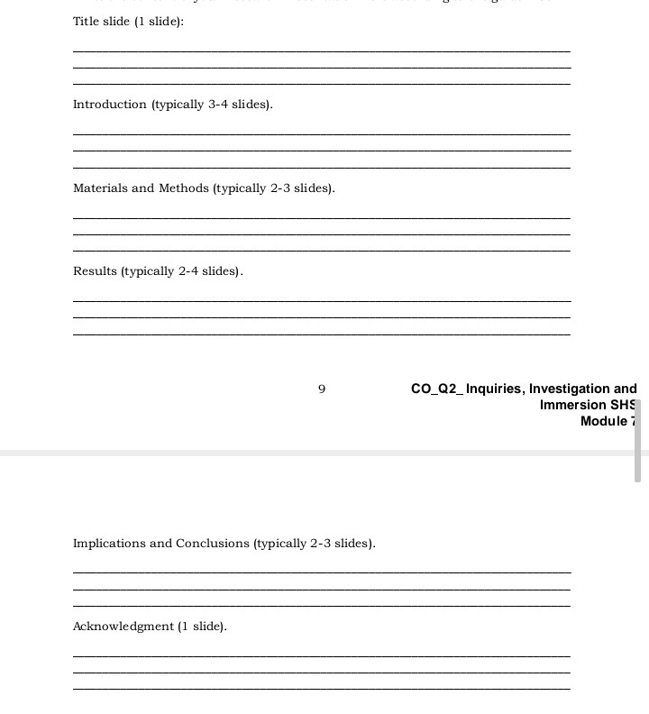 SOLVED Title slide (1 slide) Introduction (typically 34 slides