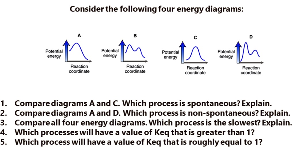 Consider the following four energy diagrams potential energy...