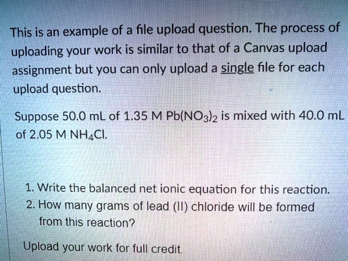 SOLVED This is an example of a file upload question. The process of
