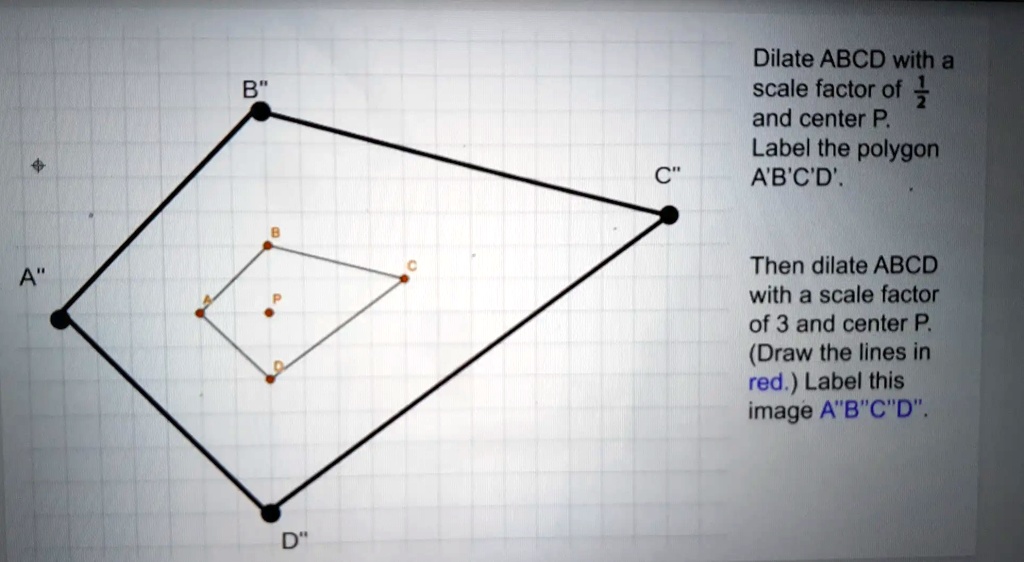 dilate polygon abcd by a scale factor of 1 2