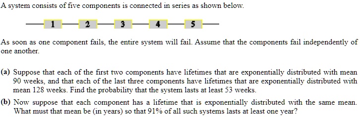 SOLVED: A system consists of five components is connected in series as ...