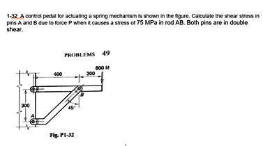 a control pedal for actuating a spring mechanism is shown in the figure ...