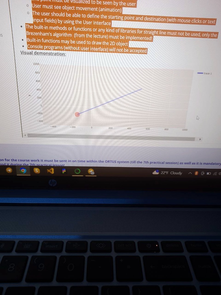 User must see object movement (animation) The user should be able to ...