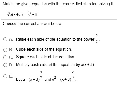 Match the given equation with the correct first step for solving 46+3 ...