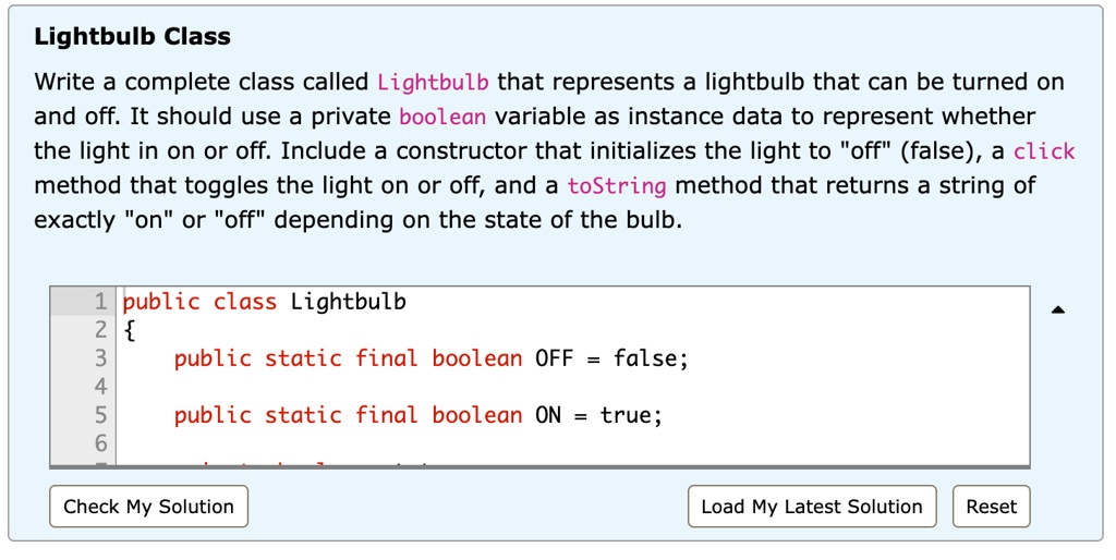 Lightbulb Class Write a complete class called Lightbulb that...