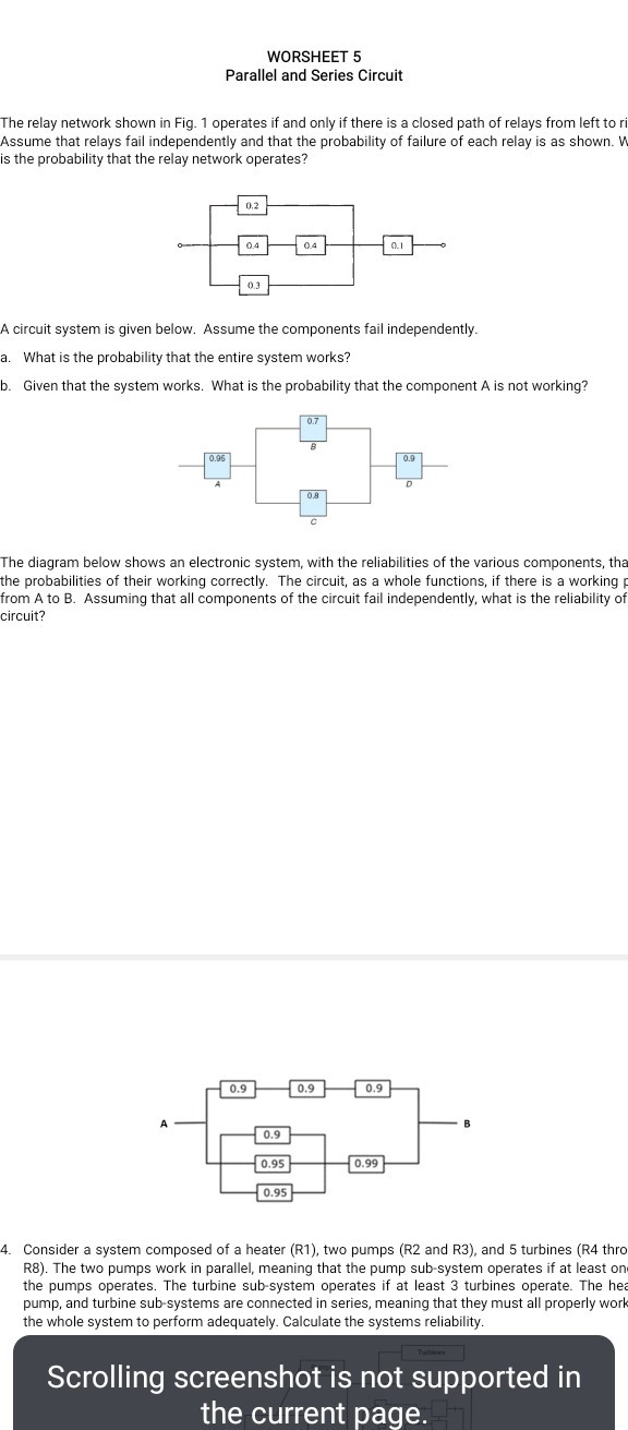 SOLVED: WORSHEET 5 Parallel and Series Circuit The relay network shown ...