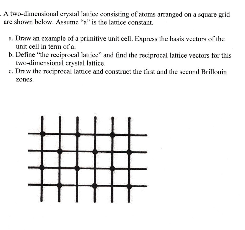 a two dimensional crystal lattice consisting of atoms arranged on a ...