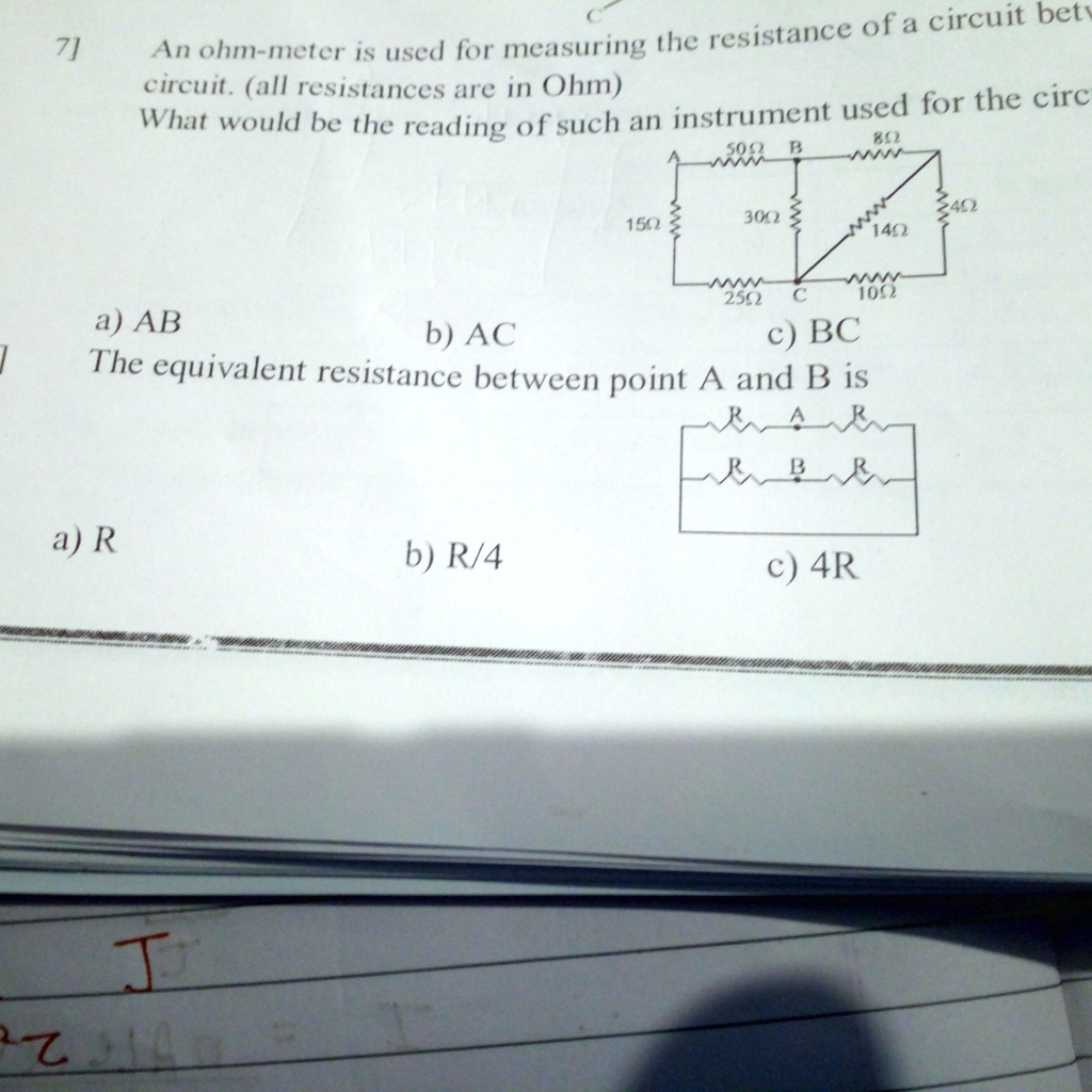 SOLVED: 'find Equivalent Resistance Between A And B'