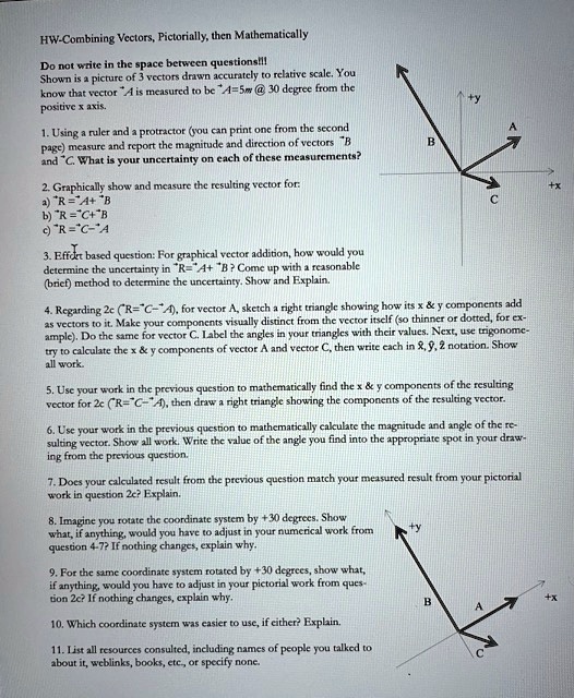 SOLVED: Texts: HW-Combining Vectors, Pictorially, then Mathematically ...