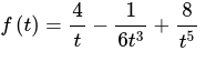 ( f(t)=frac4t-frac16 t^3+frac8t^5 )