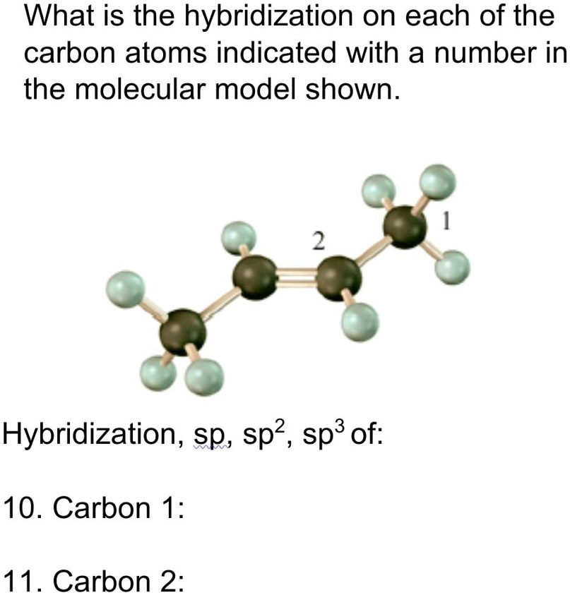 SOLVEDWhat is the hybridization on each of the carbon atoms indicated