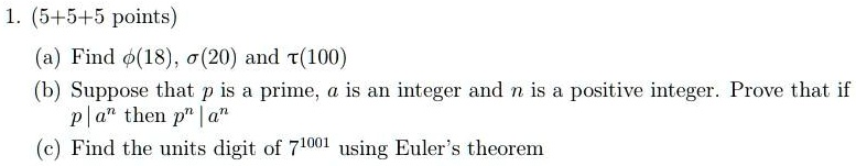 Video Solution 555 Points Find 018 020 And 100 Suppose That P Is Prime An Integer 4413