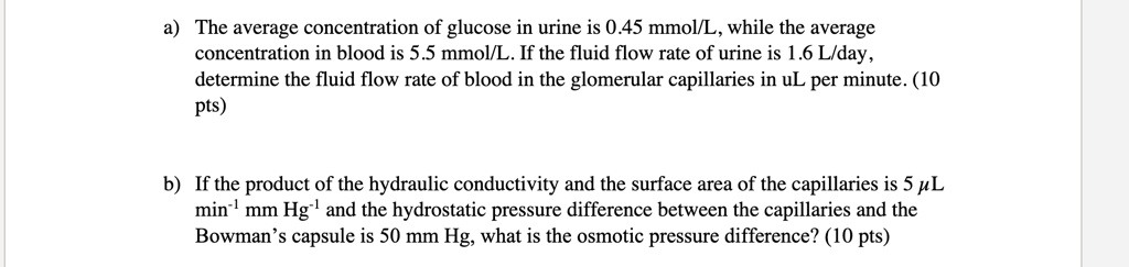 solved-a-the-average-concentration-of-glucose-in-urine-is-0-45-mmol-l