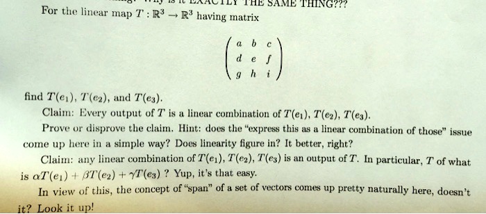 SOLVED: THE SAME HNG.? R? having matrix For the linear map T R? find T ...