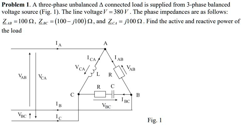 SOLVED: A three-phase unbalanced connected load is supplied from a 3 ...