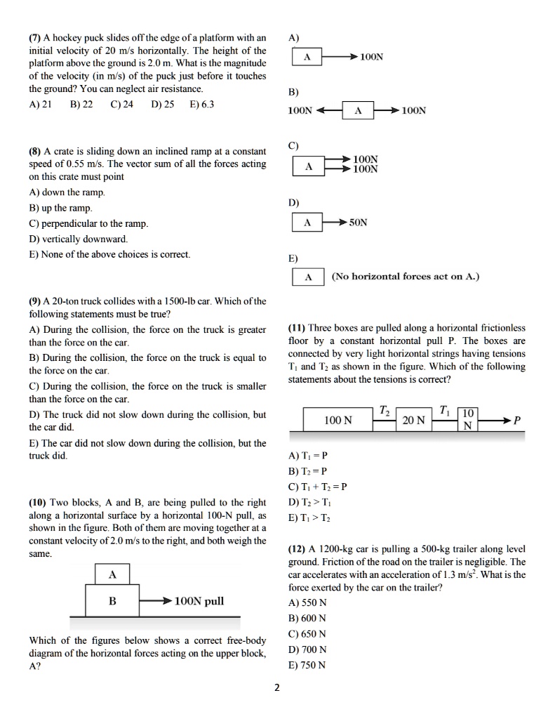SOLVED A hockey puck slides ofT the edge of a platform with an initial