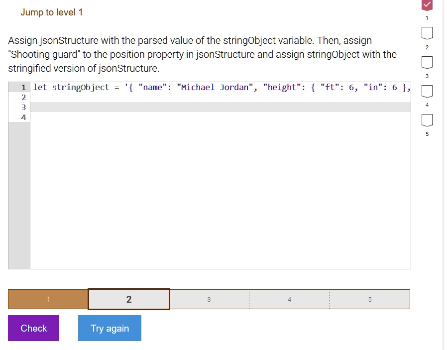 Jump to level 1 Assign jsonStructure with the parsed value of the ...